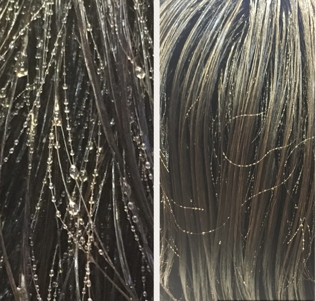 シリコンで覆われた髪の毛