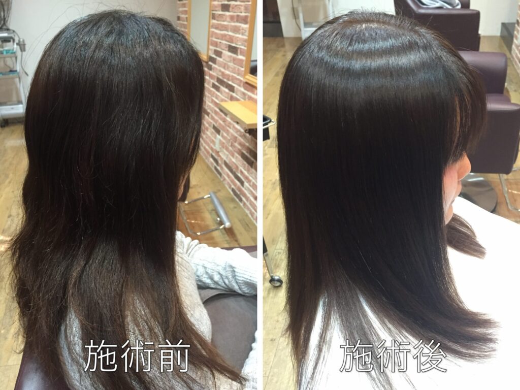 福岡 縮毛矯正 ビフォーアフター エイジング毛 細かなうねり改善